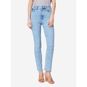 Paige Hoxton High-Rise Slim Raw Hem Jeans Blue